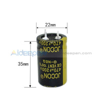 25V-450V Aluminum Electrolytic Capacitor High Frequency Low Impedance Through Hole 200V470Uf 22X35Mm