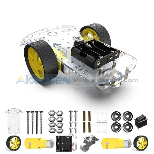 2Wd Car Chassis Diy Kit Motor Smart Robot Speed Encoder Battery Box