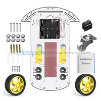 2Wd Car Chassis Diy Kit Motor Smart Robot Speed Encoder Battery Box