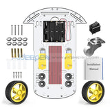 2Wd Car Chassis Diy Kit Motor Smart Robot Speed Encoder Battery Box