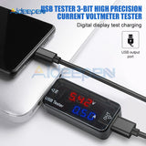 3 bit 3.3 30V USB Current Voltage Charging Detector Mobile Power Current Voltmeter Ammeter Voltage USB Charger Tester