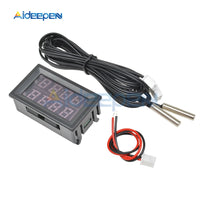 4 Digit DC4 28V Digital Thermometer w/NTC Waterproof Metal Probe Temperature Sensor Tester Car Room Indoor Red+Blue Dual Display on AliExpress