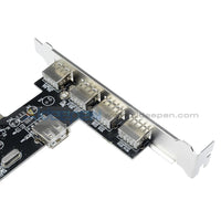 480Mbps 5 Port Usb 2.0 Pci Hub Card Controller Adaptor Module Motor