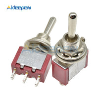 5/10Pcs Miniature Toggle Switch MTS 103 ON OFF ON 3 Pin 125V/6A 250V/3A 3 Position Power Switch