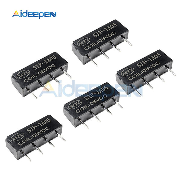 5PCS DC 5V Relay SIP 1A05 Reed Switch Relay DC Resistance 450~550ohm for PAN CHANG Relay 4PIN