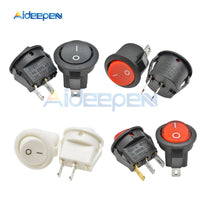 5PCS KCD1 Small Round Rocker Switch Diameter 15MM Seesaw Power Boat Switch ON OFF 2 Pin 3 Pin 3A/250V 6A/125V AC