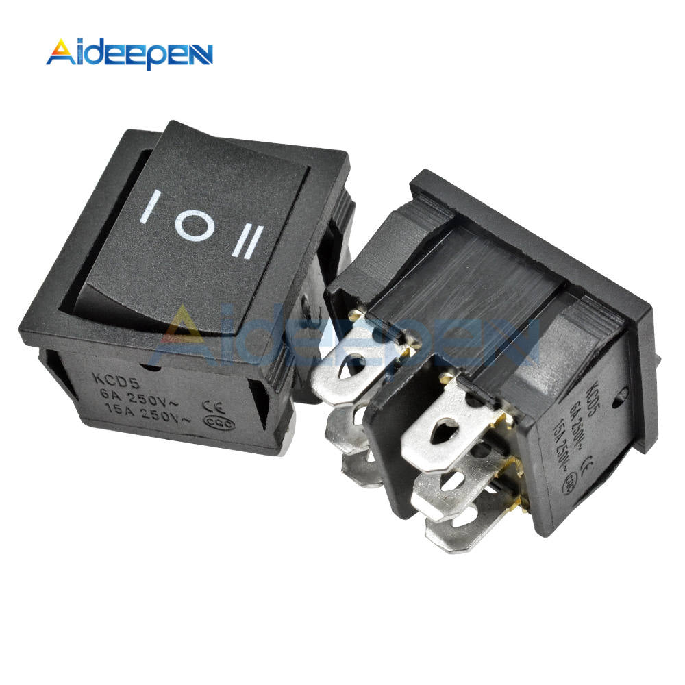 5PCS KCD5 Latching Rocker Switch 4 Pin 6 Pin ON OFF ON OFF ON 2 Positi ...