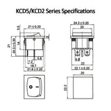 5PCS KCD5 Latching Rocker Switch 4 Pin 6 Pin ON OFF ON OFF ON 2 Position 3 Position 6A 250V Boat Power Button Switch with Light