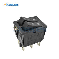 5PCS KCD6 Rocker Switch ON OFF ON/ON OFF 4 Pin 6PIN 15A 250V Double Boat Power Switch Double Ship Type With Light 25*31MM