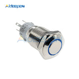 5PIN 12V 16mm Push Button Switch LED Display DIY Auto Push Power Metal Switch