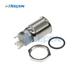 5PIN 12V 16mm Push Button Switch LED Display DIY Auto Push Power Metal Switch