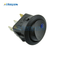 5Pcs 12V LED/Light Round Rocker ON/OFF Switch Cat Eye Switch 3 Pins with Blue Led Lights for Car/Van/Dash/Boat