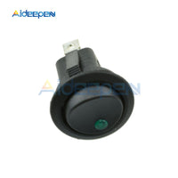 5Pcs 12V LED/Light Round Rocker ON/OFF Switch Cat Eye Switch 3 Pins with Green Led Lights for Car/Van/Dash/Boat