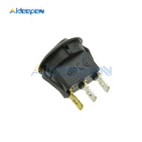 5Pcs 12V LED/Light Round Rocker ON/OFF Switch Cat Eye Switch 3 Pins with Green Led Lights for Car/Van/Dash/Boat