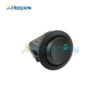 5Pcs 12V LED/Light Round Rocker ON/OFF Switch Cat Eye Switch 3 Pins with Green Led Lights for Car/Van/Dash/Boat