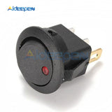 5Pcs 12V LED/Light Round Rocker ON/OFF Switch Cat Eye Switch 3 Pins with Red Led Lights for Car/Van/Dash/Boat