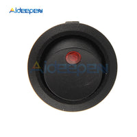 5Pcs 12V LED/Light Round Rocker ON/OFF Switch Cat Eye Switch 3 Pins with Red/Blue/Green/Yellow Led Lights for Car/Van/Dash/Boat