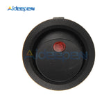 5Pcs 12V LED/Light Round Rocker ON/OFF Switch Cat Eye Switch 3 Pins with Red/Blue/Green/Yellow Led Lights for Car/Van/Dash/Boat