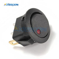 5Pcs 12V LED/Light Round Rocker ON/OFF Switch Cat Eye Switch 3 Pins with Red Led Lights for Car/Van/Dash/Boat