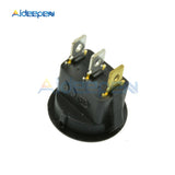 5Pcs 12V LED/Light Round Rocker ON/OFF Switch Cat Eye Switch 3 Pins with Red/Blue/Green/Yellow Led Lights for Car/Van/Dash/Boat