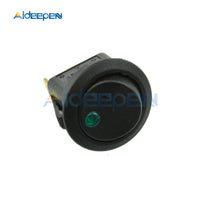 5Pcs 12V LED/Light Round Rocker ON/OFF Switch Cat Eye Switch 3 Pins with Red/Blue/Green/Yellow Led Lights for Car/Van/Dash/Boat