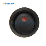 5Pcs 12V LED/Light Round Rocker ON/OFF Switch Cat Eye Switch 3 Pins with Red Led Lights for Car/Van/Dash/Boat