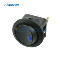 5Pcs 12V LED/Light Round Rocker ON/OFF Switch Cat Eye Switch 3 Pins with Red/Blue/Green/Yellow Led Lights for Car/Van/Dash/Boat