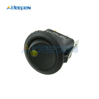5Pcs 12V LED/Light Round Rocker ON/OFF Switch Cat Eye Switch 3 Pins with Red/Blue/Green/Yellow Led Lights for Car/Van/Dash/Boat