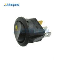 5Pcs 12V LED/Light Round Rocker ON/OFF Switch Cat Eye Switch 3 Pins with Yellow Led Lights for Car/Van/Dash/Boat