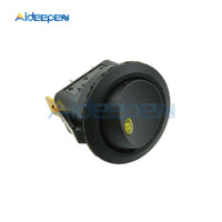 5Pcs 12V LED/Light Round Rocker ON/OFF Switch Cat Eye Switch 3 Pins with Yellow Led Lights for Car/Van/Dash/Boat