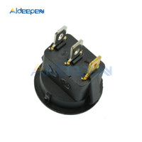 5Pcs 12V LED/Light Round Rocker ON/OFF Switch Cat Eye Switch 3 Pins with Yellow Led Lights for Car/Van/Dash/Boat