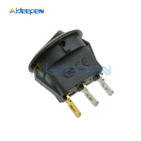 5Pcs 12V LED/Light Round Rocker ON/OFF Switch Cat Eye Switch 3 Pins with Yellow Led Lights for Car/Van/Dash/Boat