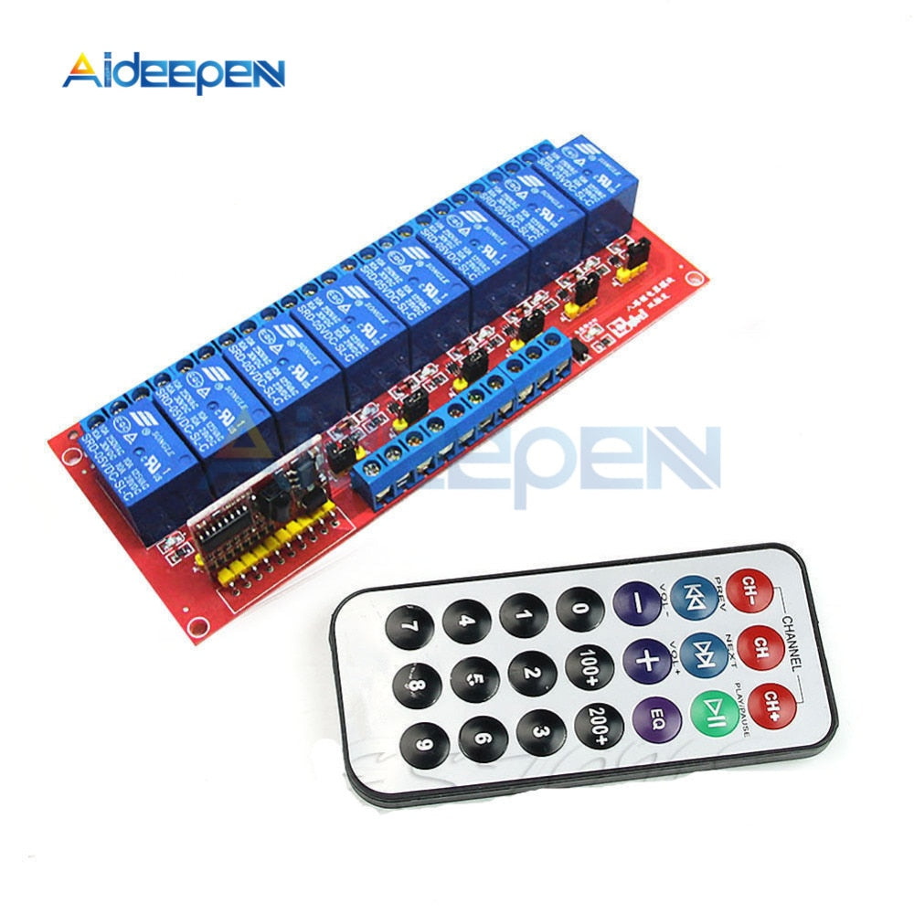5V 8 Channel Multi function Infrared Remote Control Relay Module Dual ...