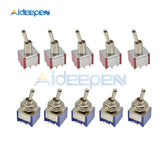 5pcs/10pcs MTS 202 Switch 6A 125V AC 6 Pin ON ON Mini Toggle Switches For Switching Lights Motors MTS 202