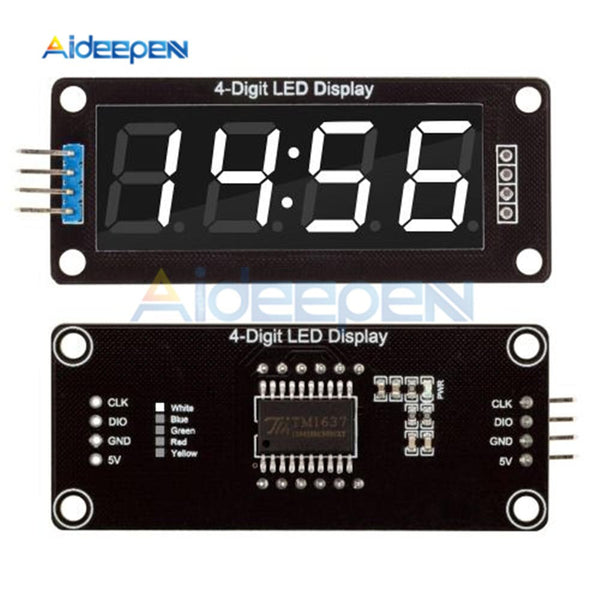 5pcs 4 Digit LED 0.56" Display Tube Decimal 7 Segments TM1637 Clock Double Dots Module 0.56 inch White Display For Arduino