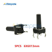5pcs/Lot 6X6X13 4PIN mini Tactile Tact Push Button Micro Switch Direct Plug in Kit Sets DIP Copper Key Switches