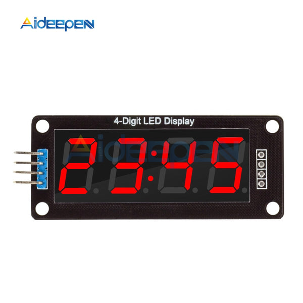 5pcs TM1637 4 Digit 0.56" RED LED Display Tube Decimal 7 Segments Clock Double Dots Module 0.56 inch For Arduino