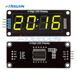 5pcs TM1637 4 Digit 0.56 inch Yellow Digital LED Display Tube Decimal 7 Segments Clock Double Dots Module 30x14mm For Arduino