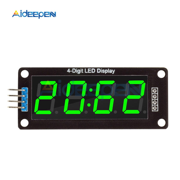 5pcs TM1637 4 Digit LED 0.56" 0.56 Inch 7 Segments Display Tube Clock Double Dots Module Green LED Display Module For Arduino