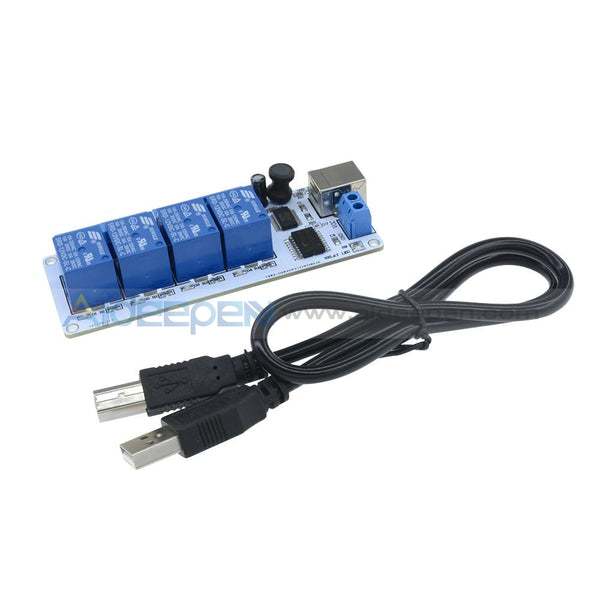 5V Usb 4 Channel Automation Relay Computer Control For Arduino Pic Dsp Avr+Cable Function Module