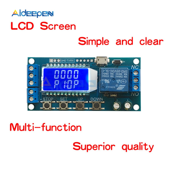 6 30V LED Digital Display Delay Relay Trigger Time Circuit Timer Control Cycle Adjustable Switch Relay Module Time delayed Relay