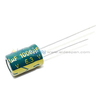 6.3V-450V High Frequency Low Impedance Aluminum Electrolytic Capacitor 6.3V 1000Uf 10Pcs