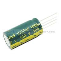 6.3V-450V High Frequency Low Impedance Aluminum Electrolytic Capacitor 100V 1000Uf 10Pcs