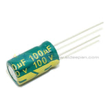 6.3V-450V High Frequency Low Impedance Aluminum Electrolytic Capacitor 100V 100Uf 10Pcs
