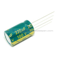 6.3V-450V High Frequency Low Impedance Aluminum Electrolytic Capacitor 100V 220Uf 10Pcs