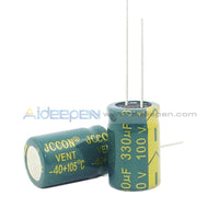 6.3V-450V High Frequency Low Impedance Aluminum Electrolytic Capacitor 100V 330Uf 10Pcs