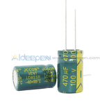 6.3V-450V High Frequency Low Impedance Aluminum Electrolytic Capacitor 100V 470Uf 10Pcs