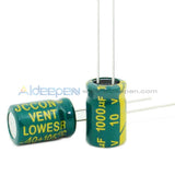 6.3V-450V High Frequency Low Impedance Aluminum Electrolytic Capacitor 10V 1000Uf 10Pcs