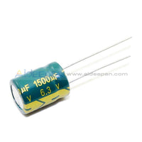 6.3V-450V High Frequency Low Impedance Aluminum Electrolytic Capacitor 6.3V 1500Uf 10Pcs