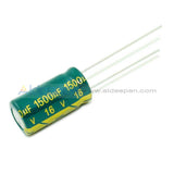 6.3V-450V High Frequency Low Impedance Aluminum Electrolytic Capacitor 16V 1500Uf 10Pcs